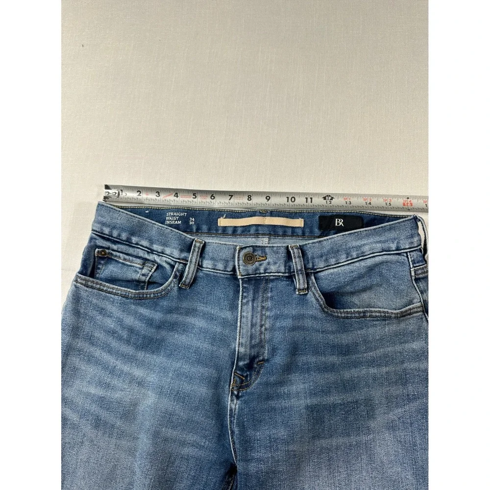 Banana Republic Mens‎ Straight Leg Jeans Medium Wash Blue Denim 34x30 Stretch